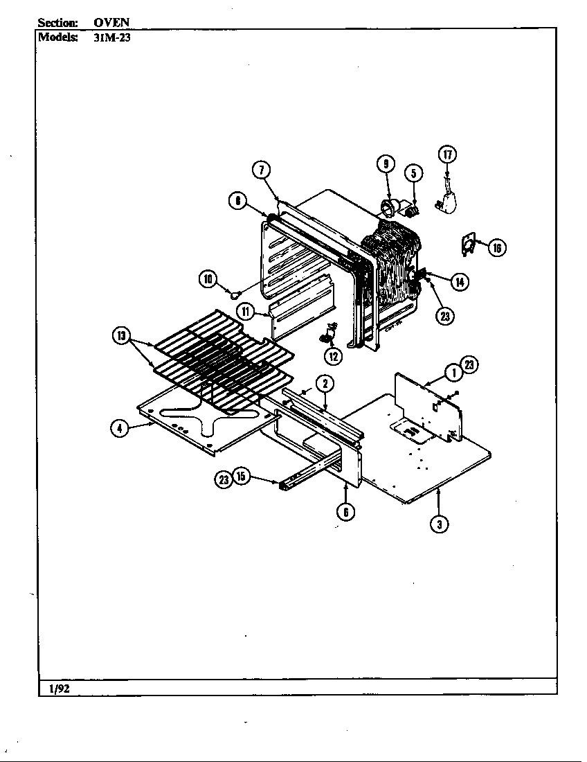 Magic Chef 31MN-23KX-ON oven diagram