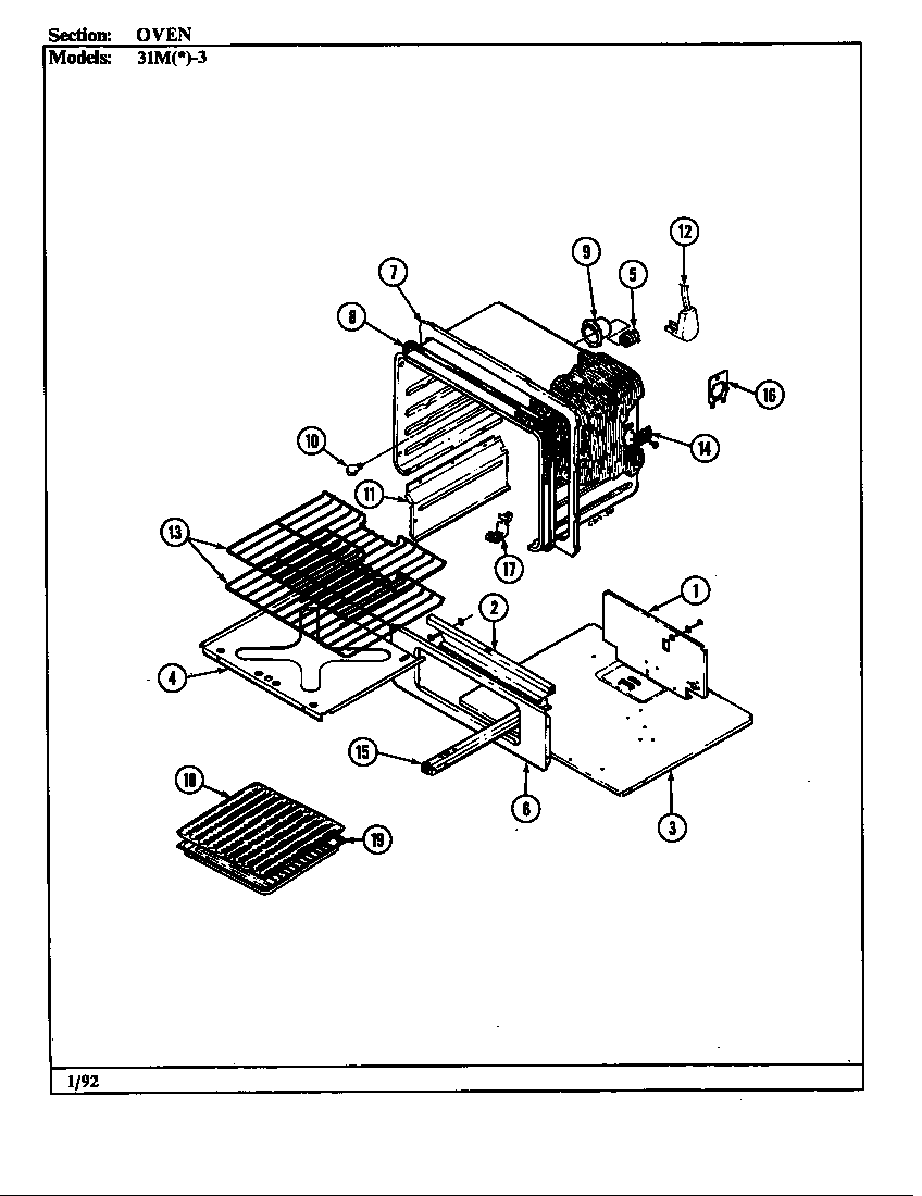 Magic Chef 31MN-3KX oven diagram