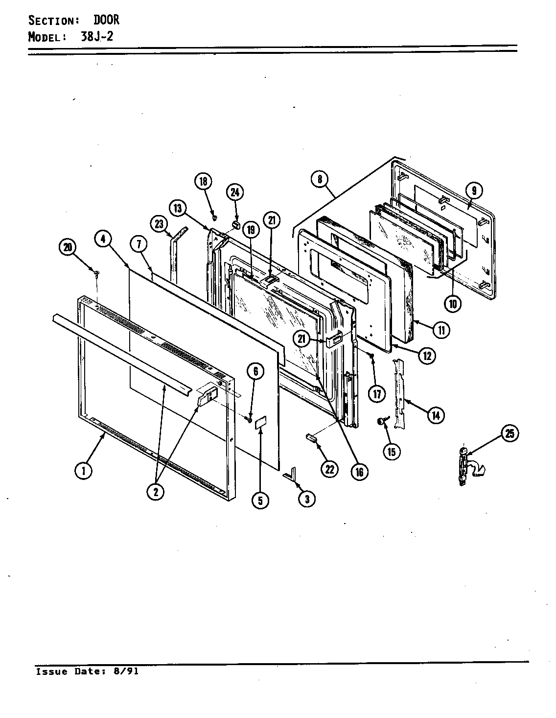 Magic Chef 38JN-2CXW-ON door diagram