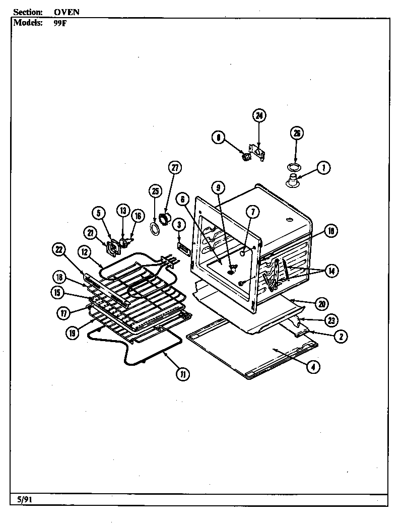 Magic Chef 99FN-4EVW oven diagram