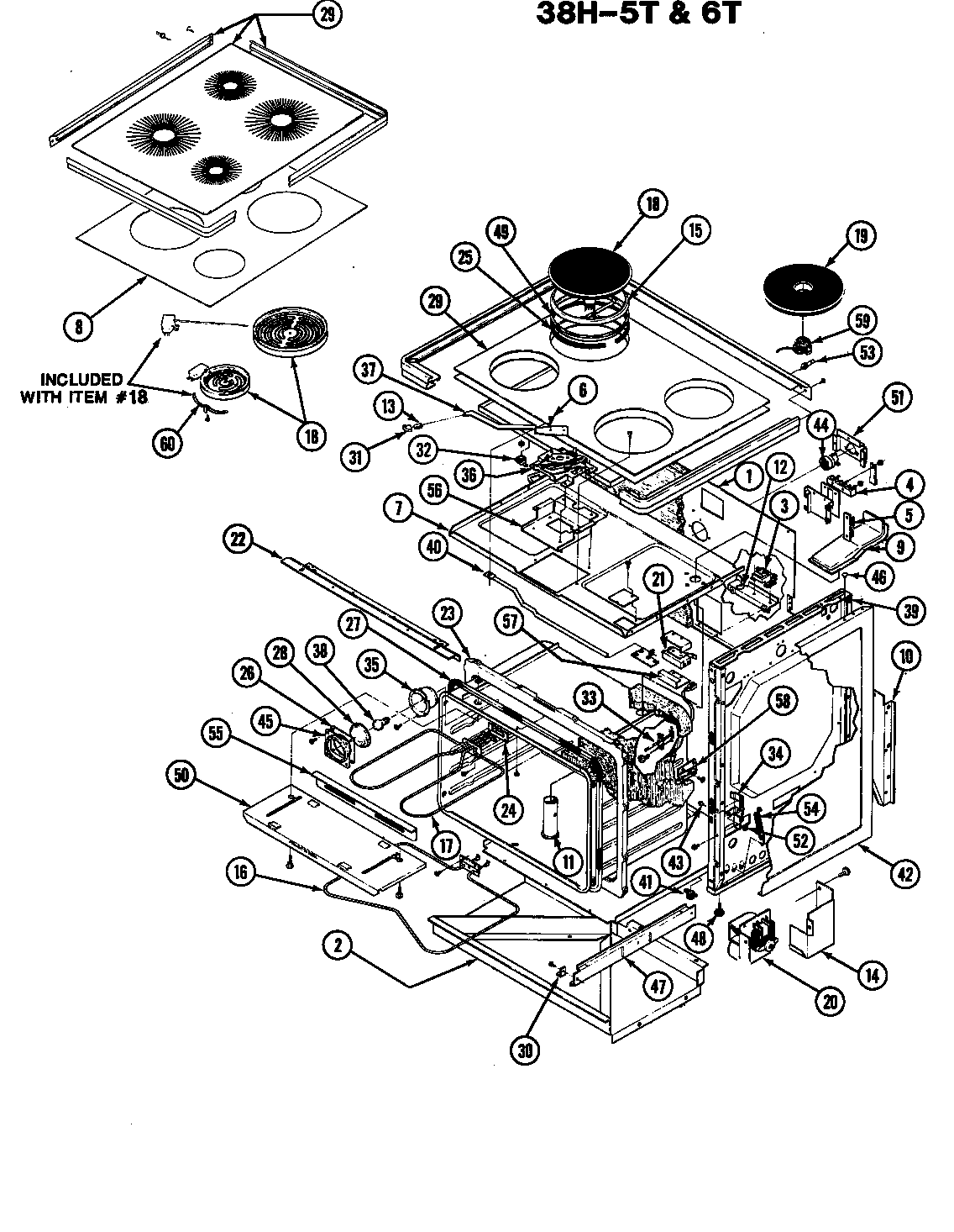 Magic Chef B38HN-5TVW body diagram