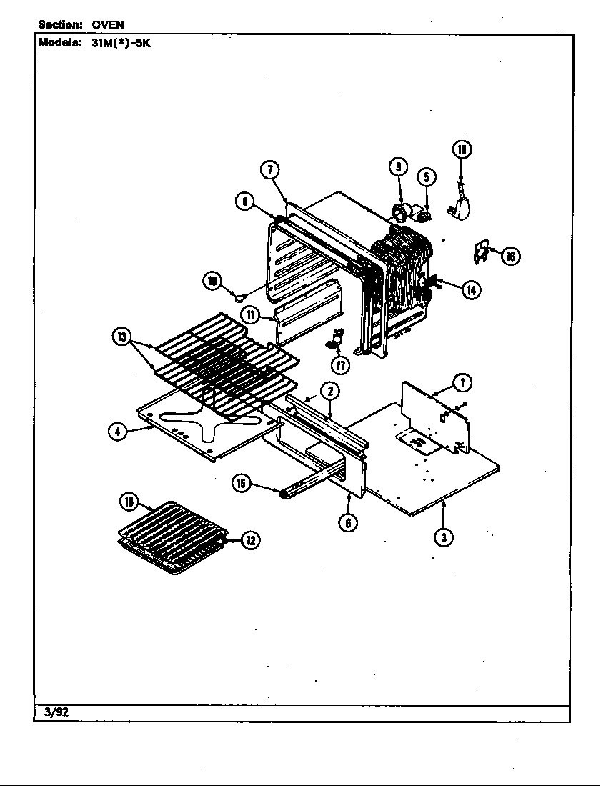 Magic Chef 31MA-5KV oven diagram