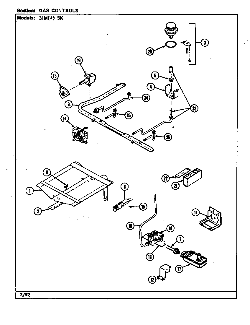 Magic Chef 31MA-5KV control system diagram