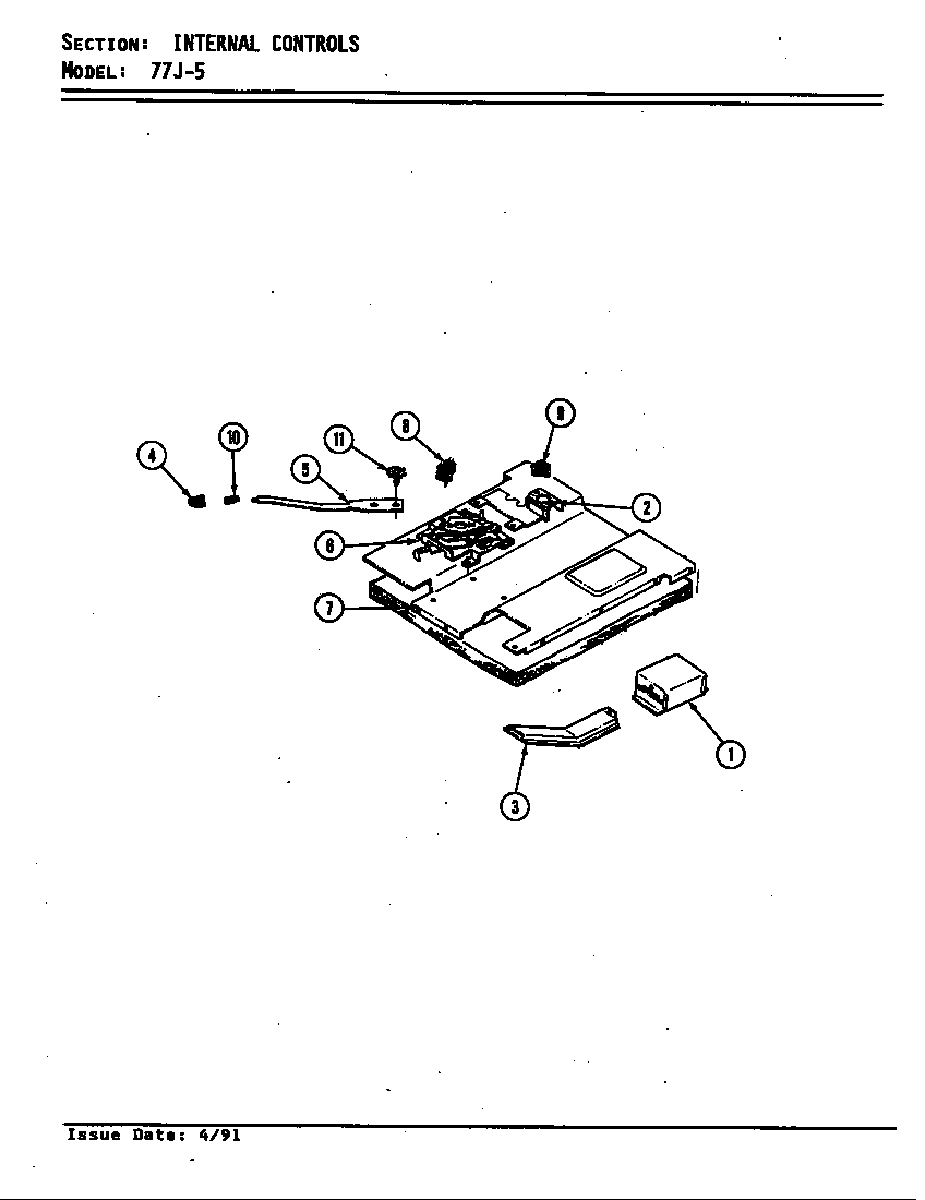 Magic Chef 77JN-5EVWM internal controls diagram