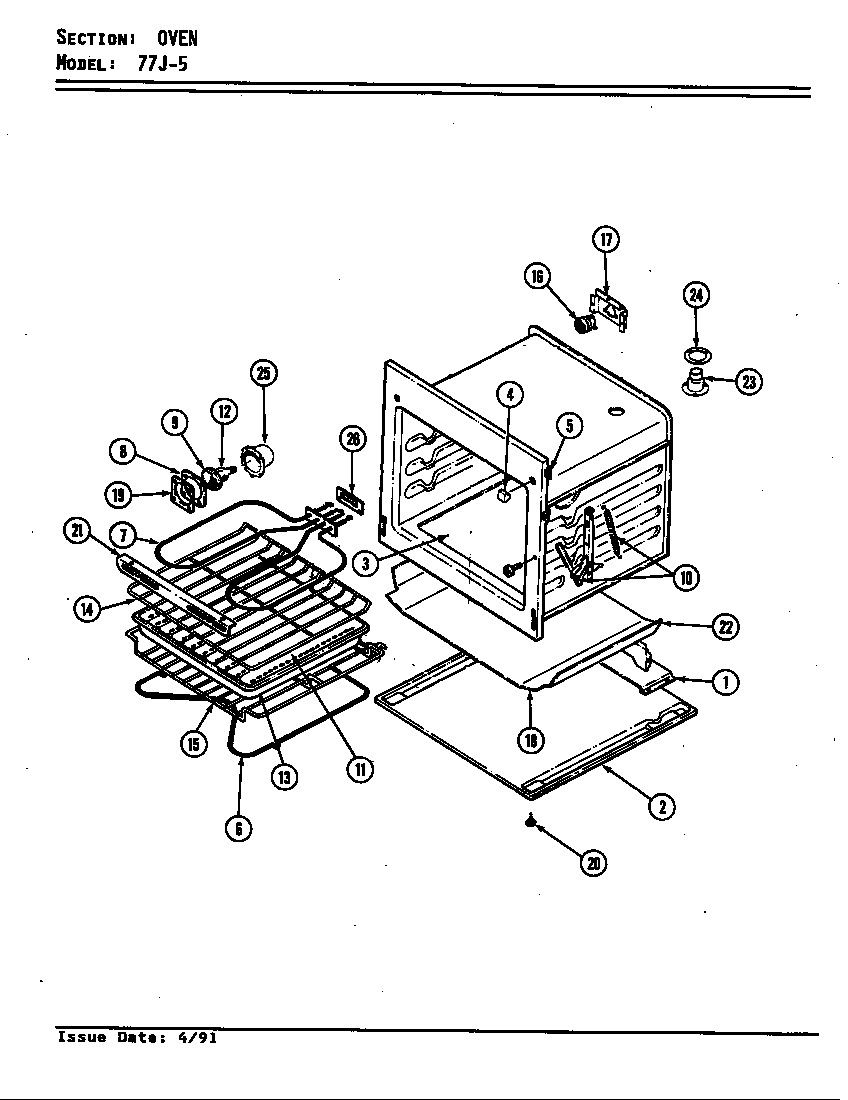 Magic Chef 77JN-5EVWM oven diagram