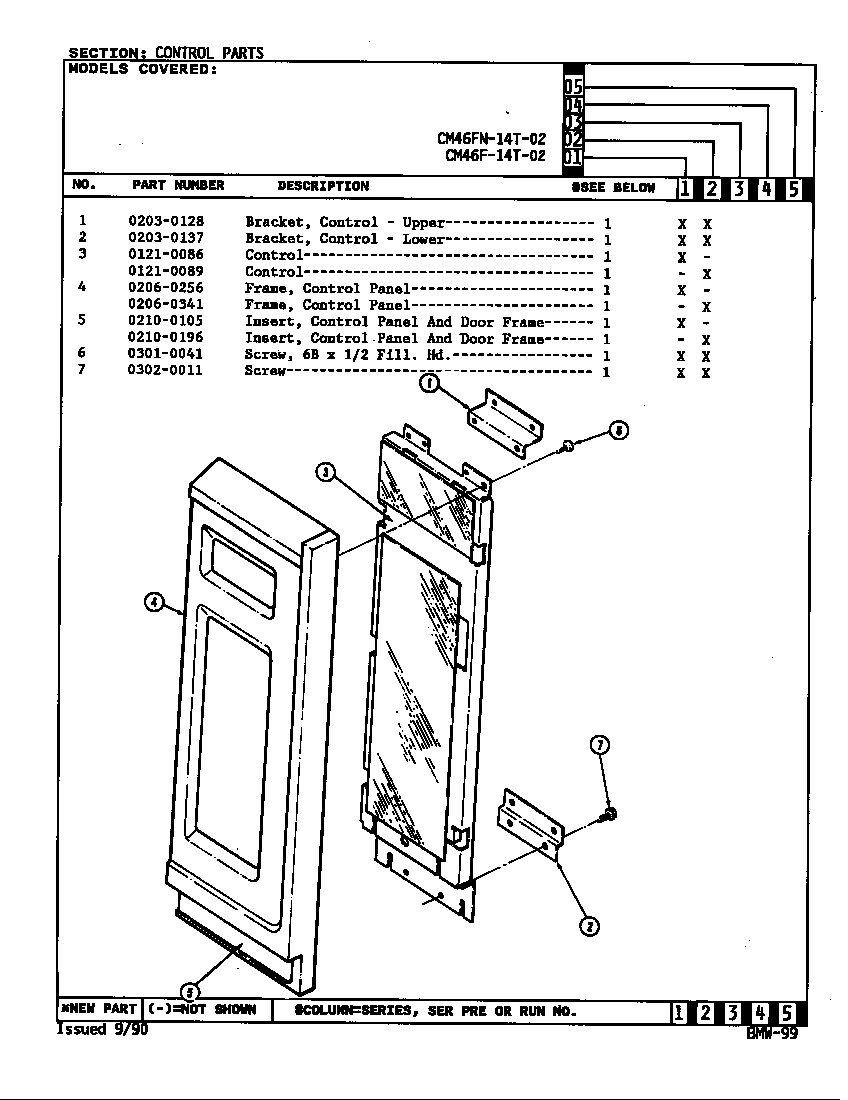 Magic Chef 77JN-5EVWM control panel (cm46fn-14t-02) diagram