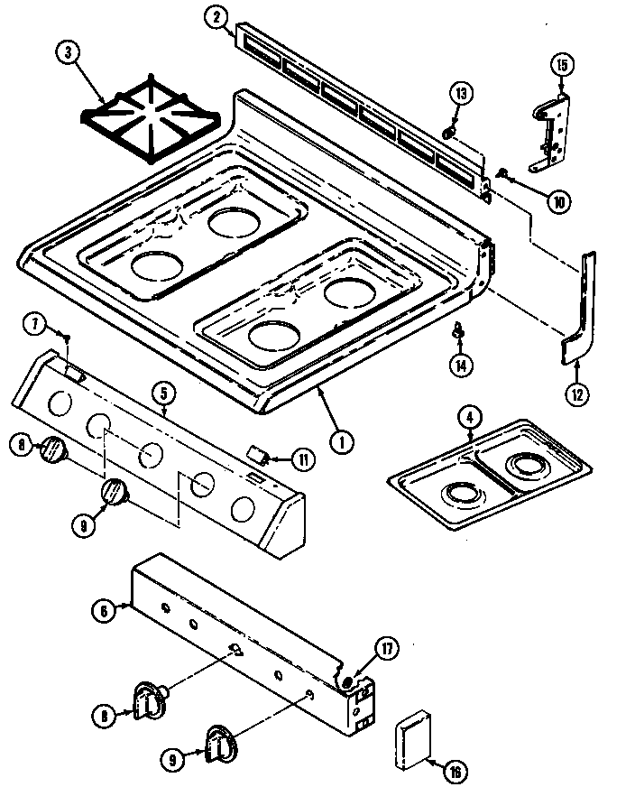 Maytag G3267XRW-M top assembly diagram