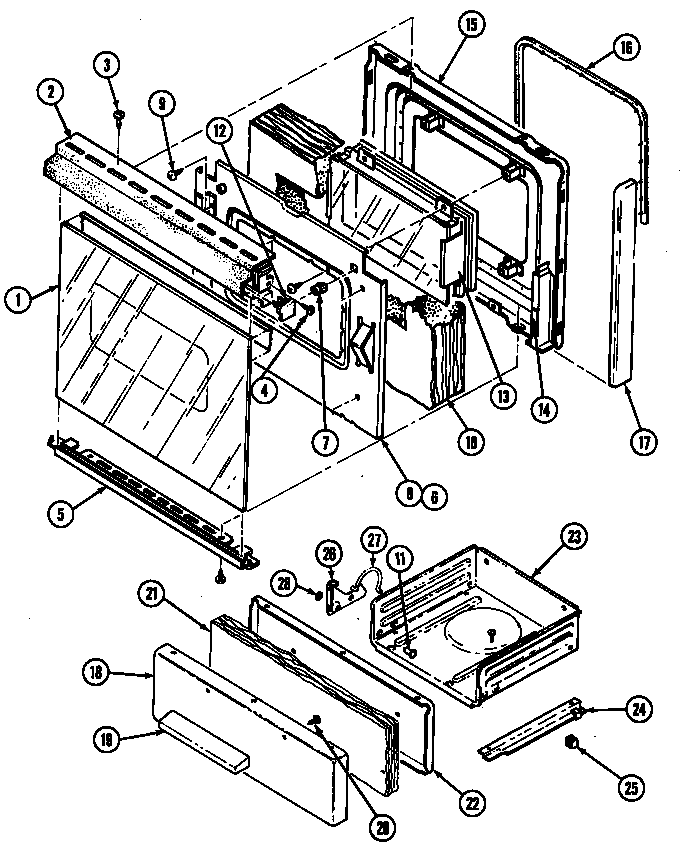 Maytag G3267XRW-M door/drawer diagram