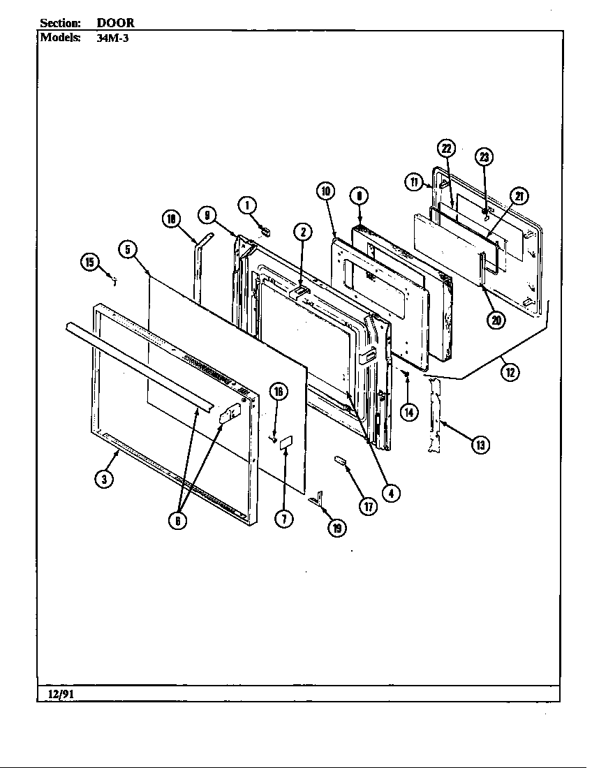 Magic Chef 34MA-3TKXW-ON door diagram