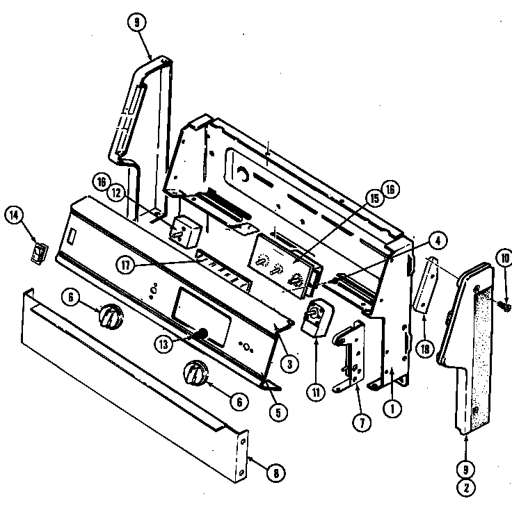 Magic Chef 3422PRA control panel diagram