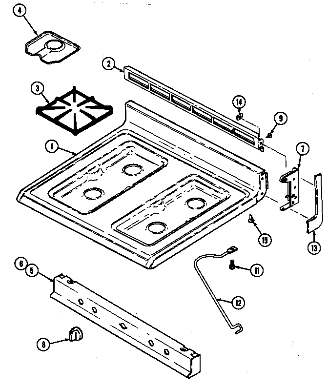Magic Chef 3422PRA top assembly diagram