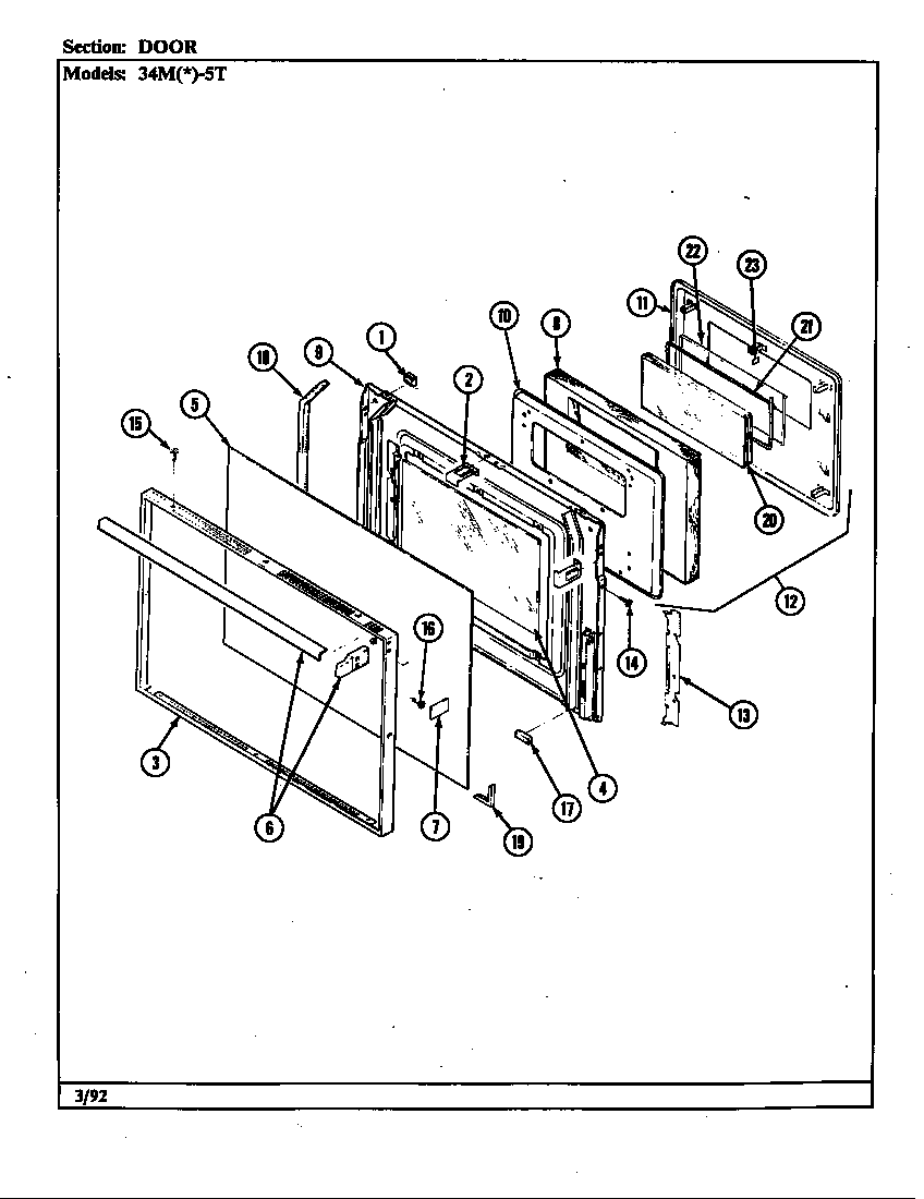 Magic Chef 34MA-5TKVW-EV door diagram