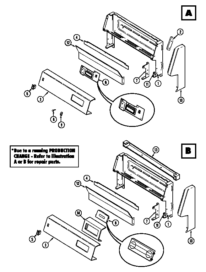 Magic Chef 3121XRA-X control panel diagram