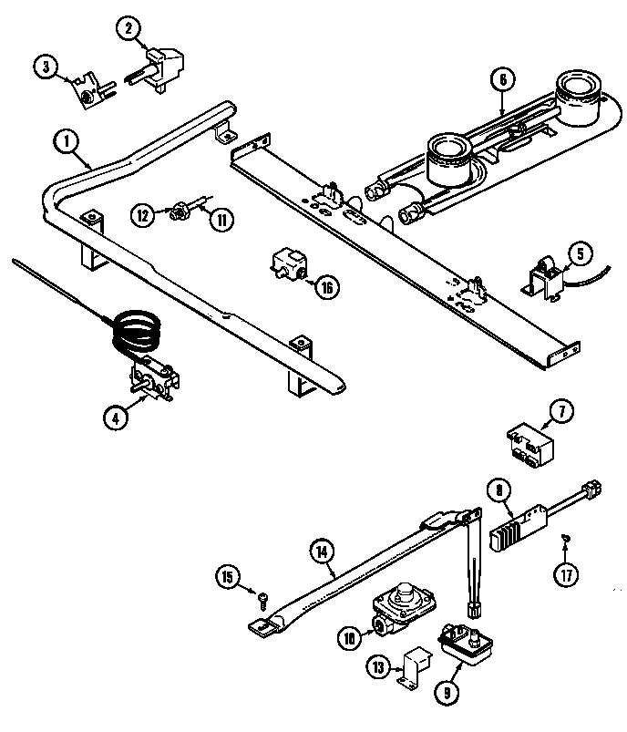 Magic Chef 3121XRA-X gas controls diagram