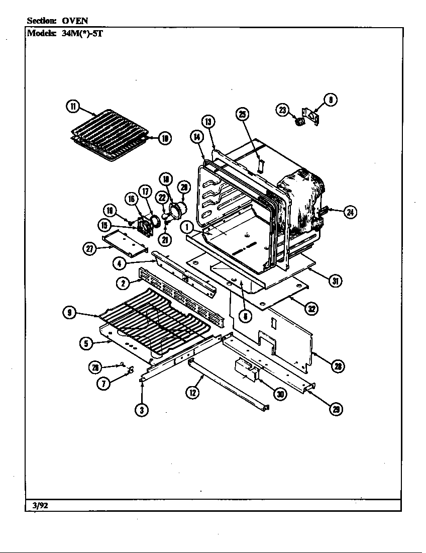 Magic Chef 34MK-5TKXW oven diagram