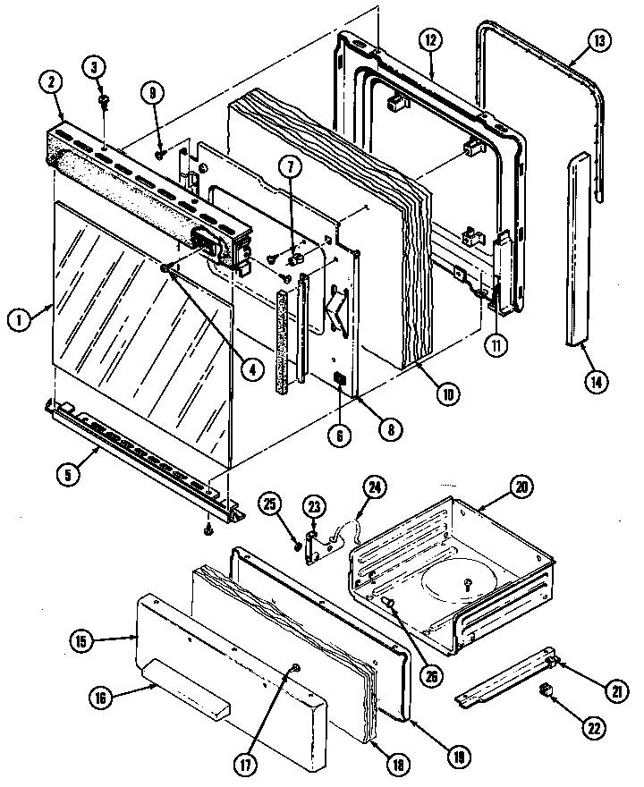Magic Chef 3100STA-K door/drawer (3100st) (3100sta-k) (3100stw-k) diagram