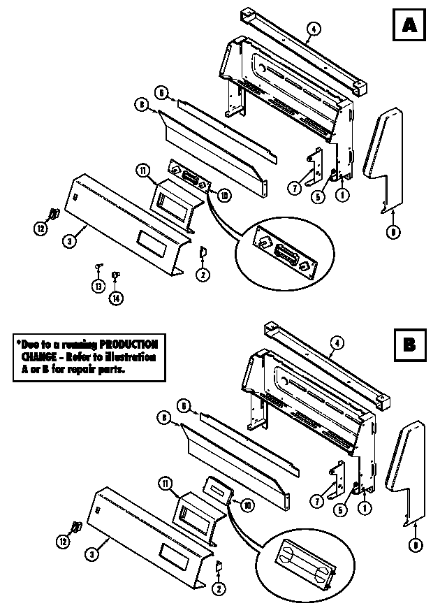 Magic Chef 3167XRA control panel diagram