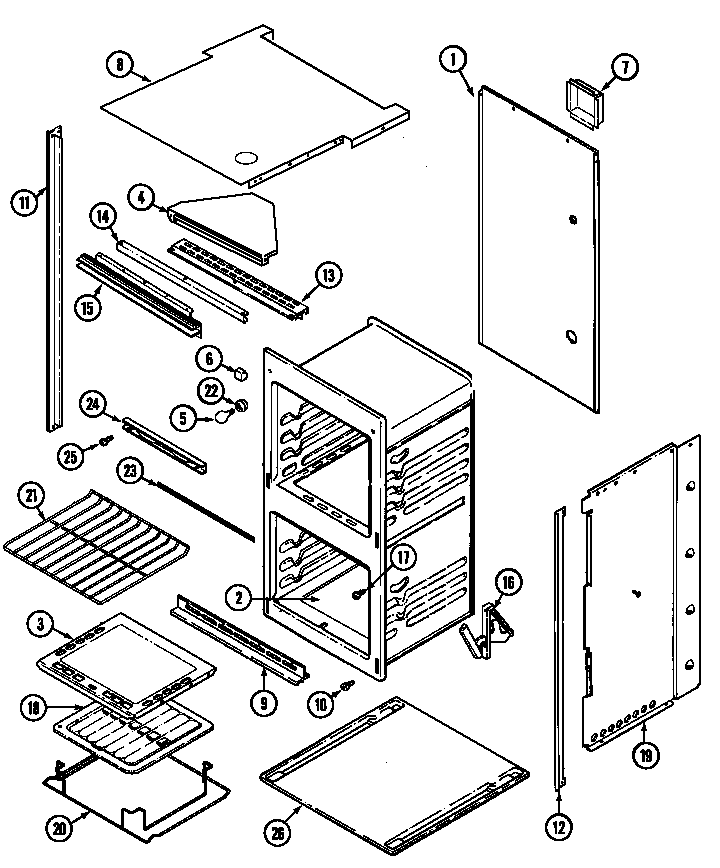 Magic Chef 9122XPB oven/body diagram