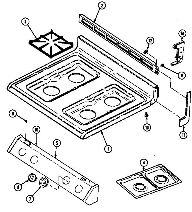 Magic Chef 3448XPA top assembly diagram
