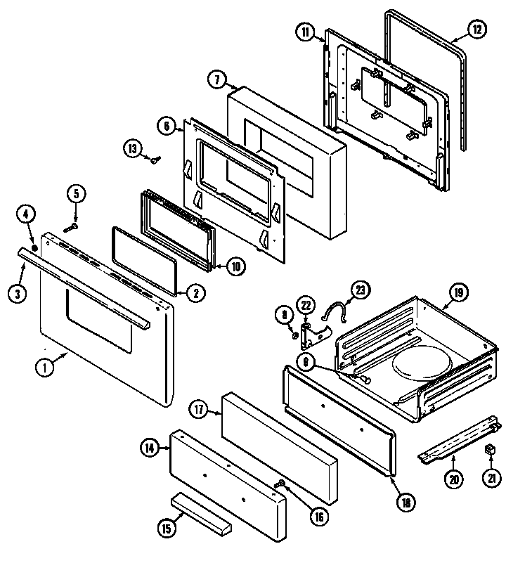 Maytag G3127WRW-3 door/drawer diagram