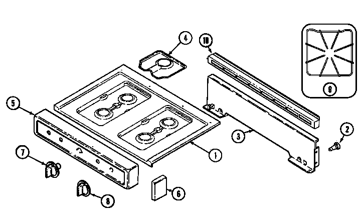 Magic Chef 3121SPA top assembly diagram