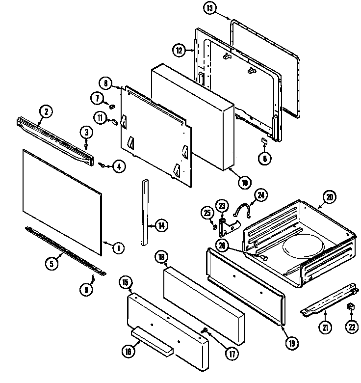 Magic Chef 3121WTV door/drawer (3121st) (3121sta) (3121stw) diagram