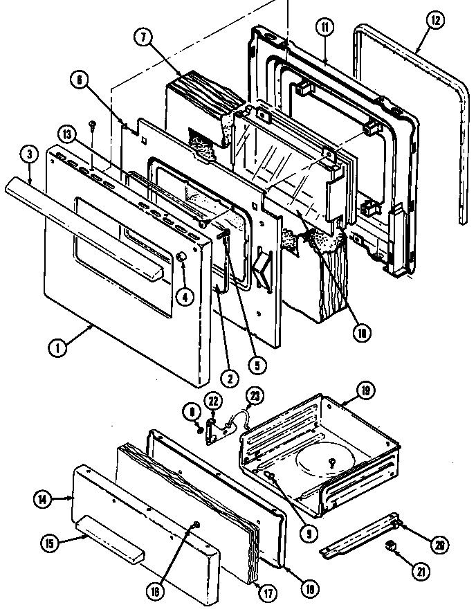 Magic Chef 3121WTV door/drawer (3121wt, 3121wtv) (3121wta) (3121wtv) (3121wtw) diagram