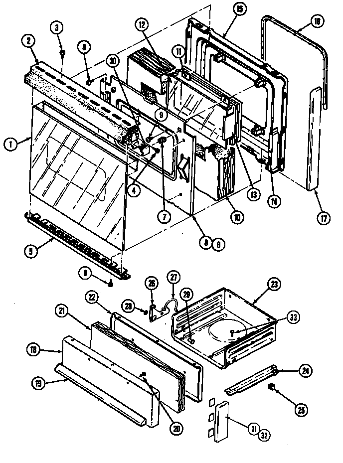 Magic Chef 3187VTA door/drawer (3187vt* model) (3187vta) (3187vtv) diagram