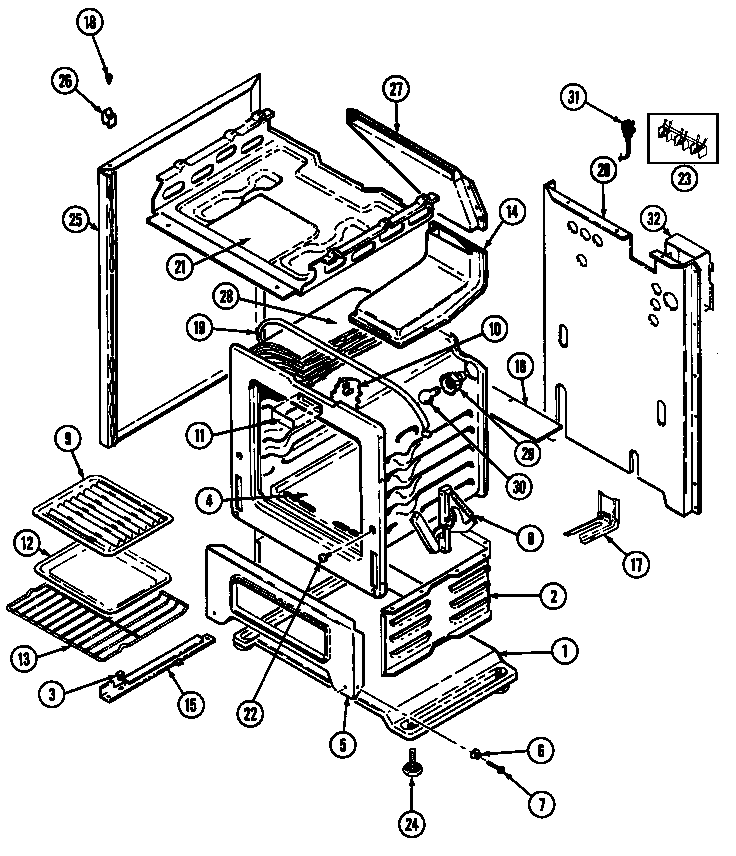 Maytag G3216WRW-M body diagram