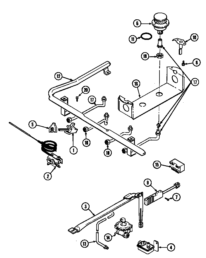Maytag G3127WRA gas controls diagram