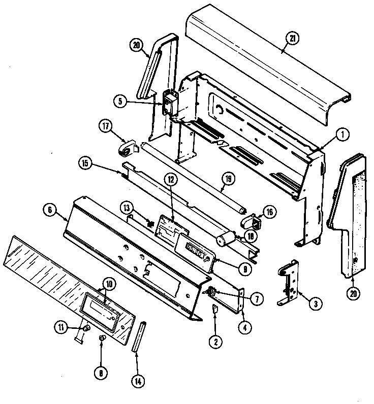 Magic Chef 3488XRA control panel diagram