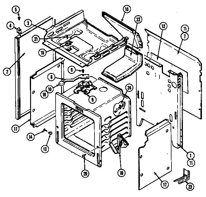Magic Chef 3488XRA body diagram