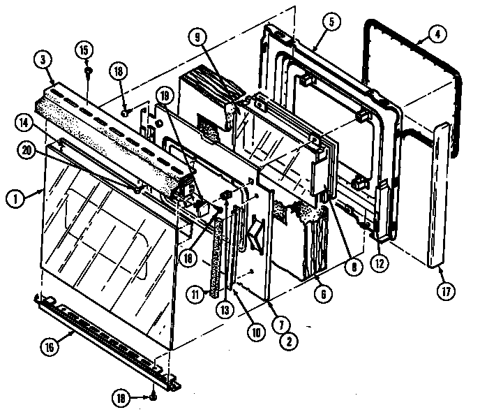Magic Chef 3488XRA door diagram