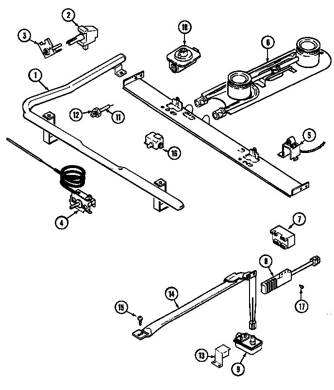 Magic Chef 3121XTW gas controls diagram
