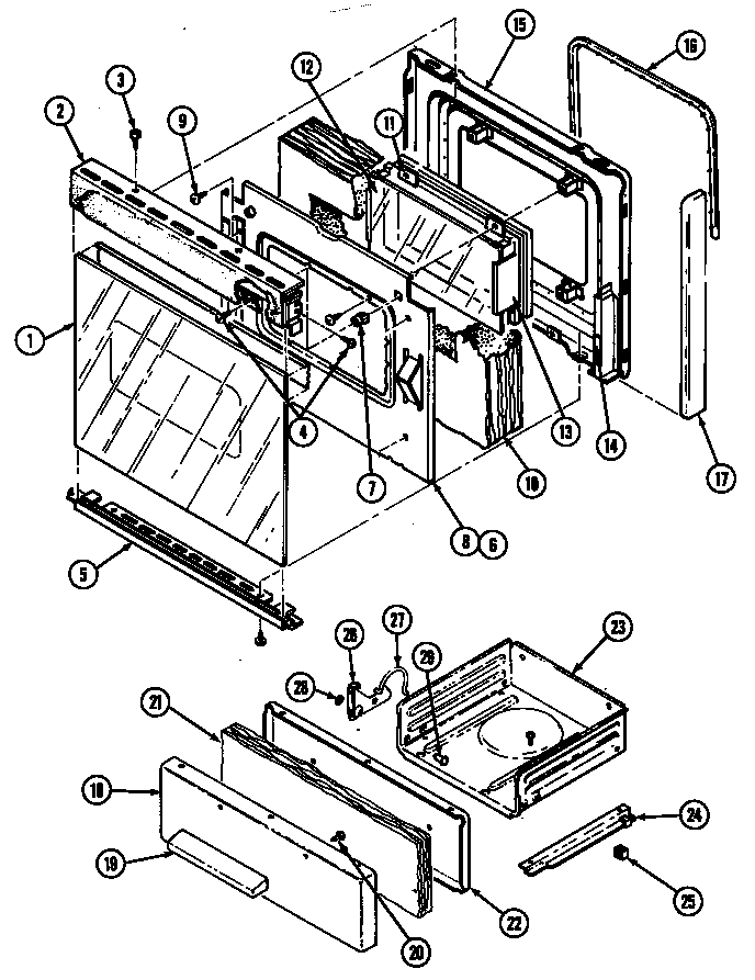 Magic Chef 3121XTW door/drawer diagram