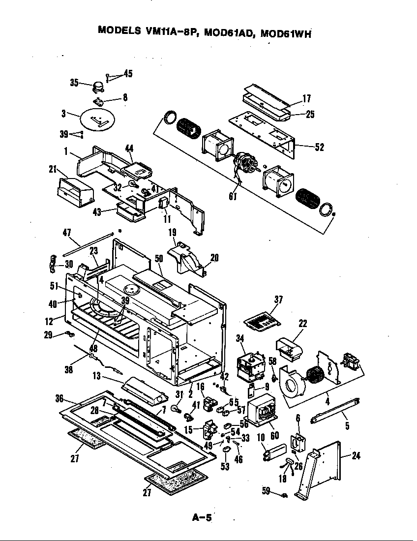 Magic Chef 24FK-6CKXWV8 internal controls-upper (vm11-8p) diagram