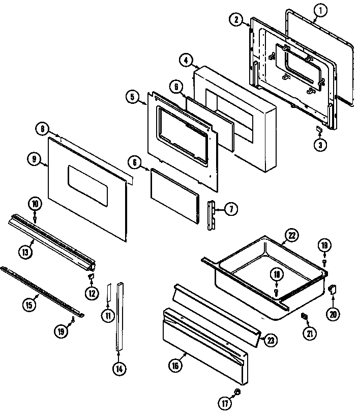 Magic Chef 3448STA door/drawer (ser. pre. 10 3448xts) (3448xts) diagram