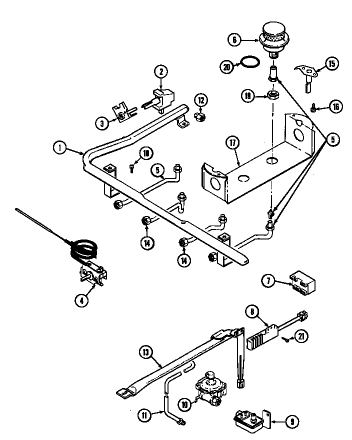 Magic Chef 3147XRA gas controls diagram