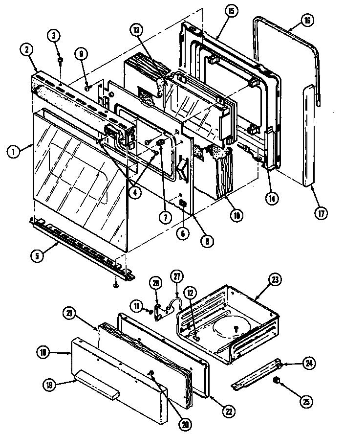 Magic Chef 3201XTA door/drawer diagram