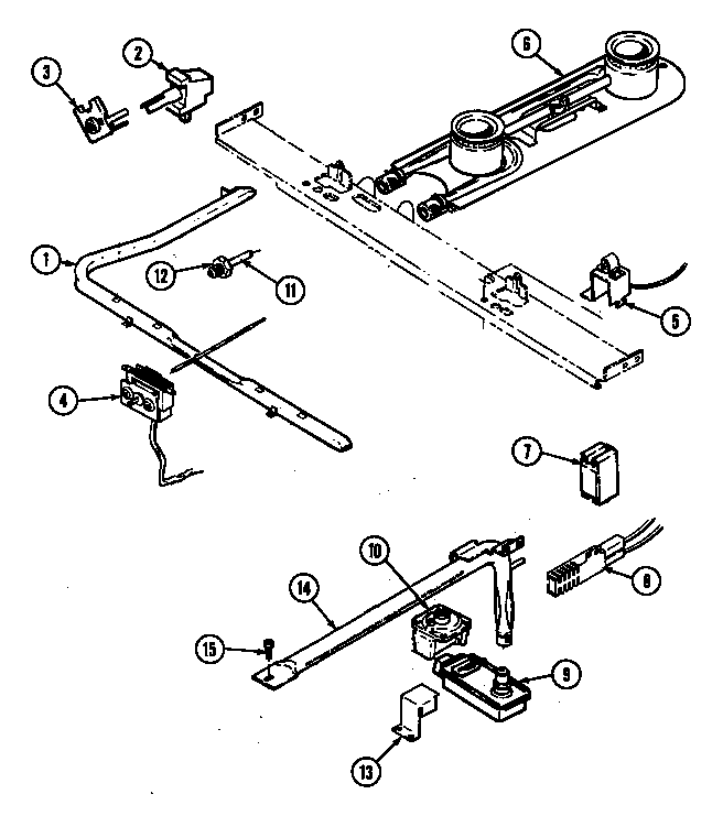 Magic Chef 3221WPV gas controls (electronic) diagram