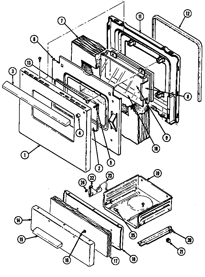Magic Chef 3221WPV door/drawer diagram