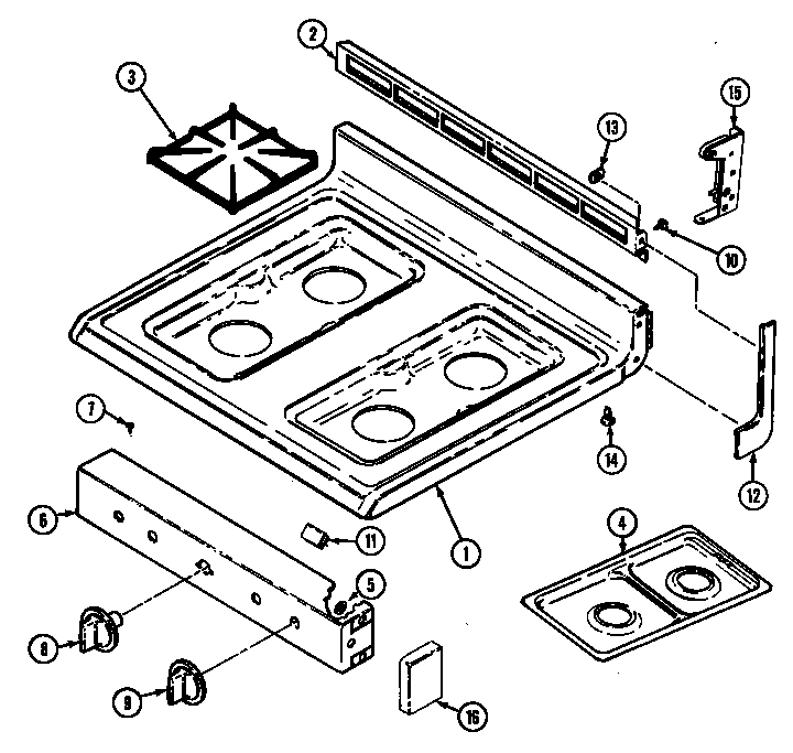 Maytag G3267XRWM3 top assembly diagram
