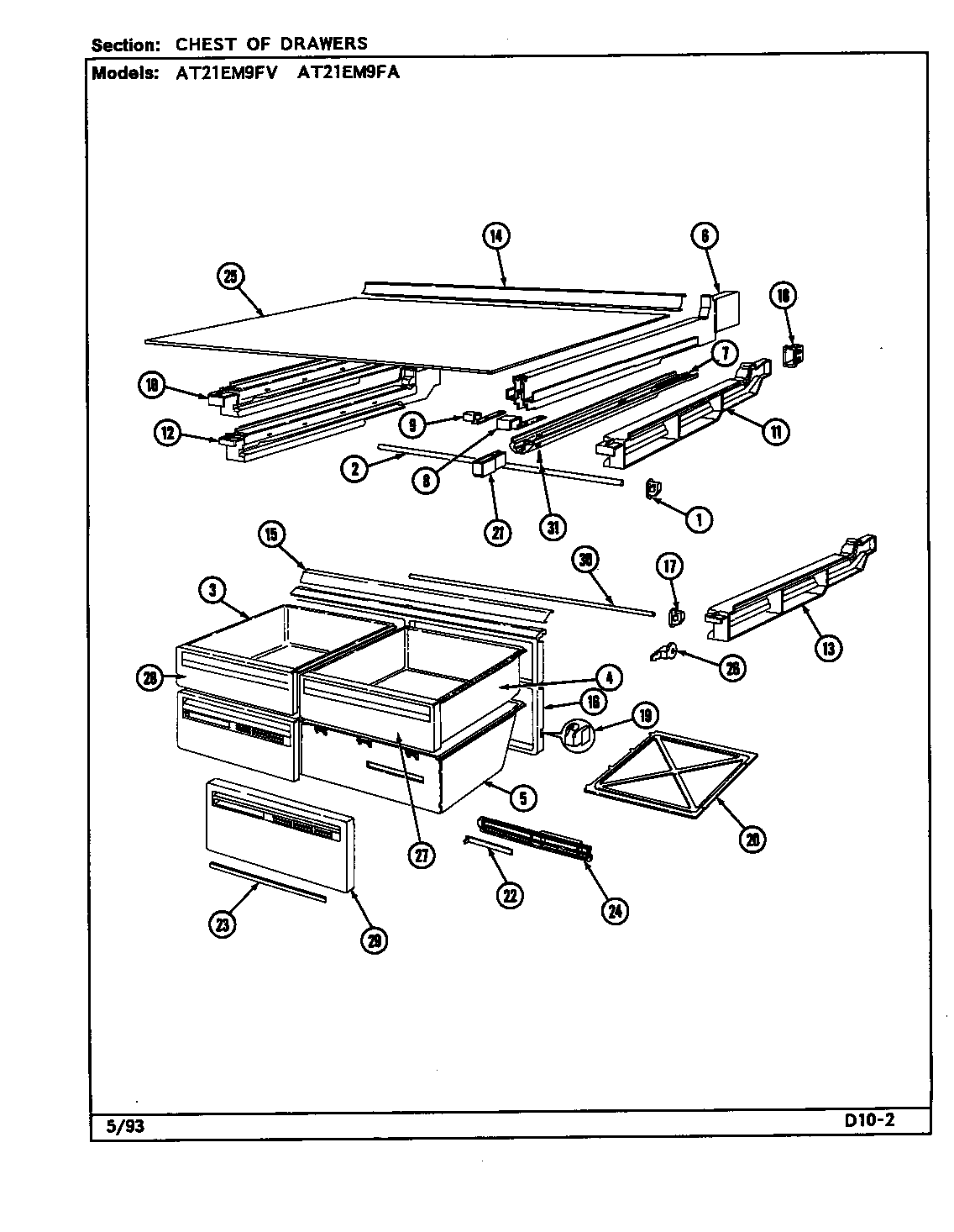 Admiral AT21EM9FV/DA79A chest of drawers diagram
