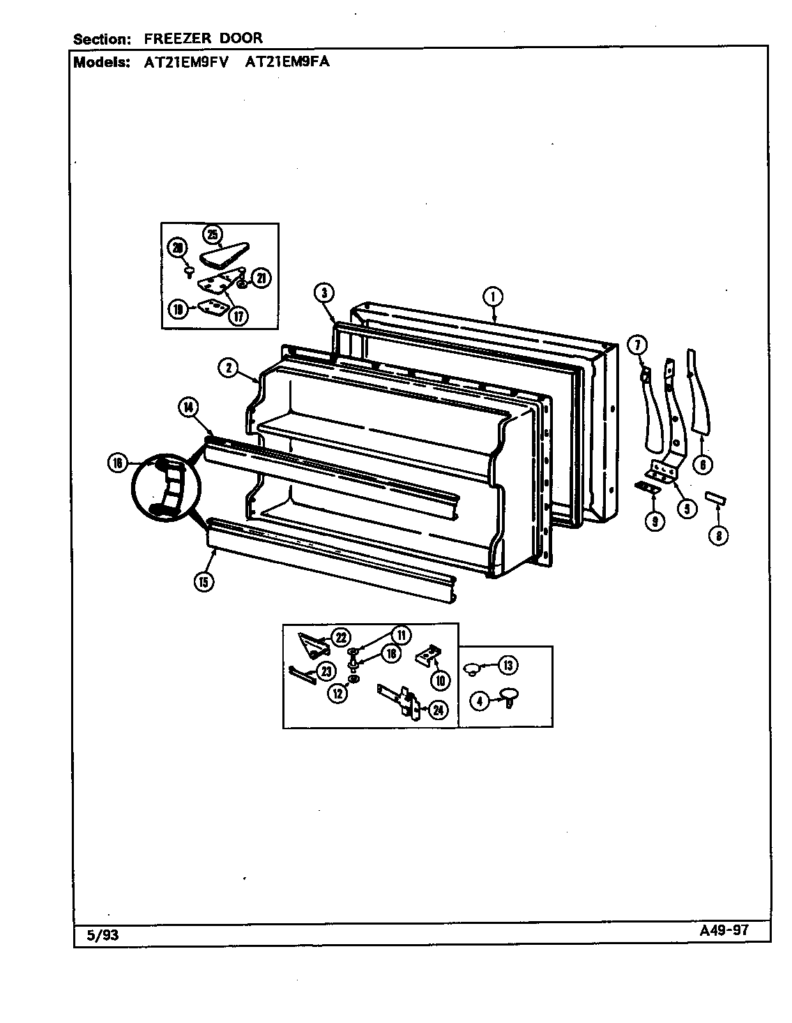Admiral AT21EM9FV/DA79A freezer door diagram