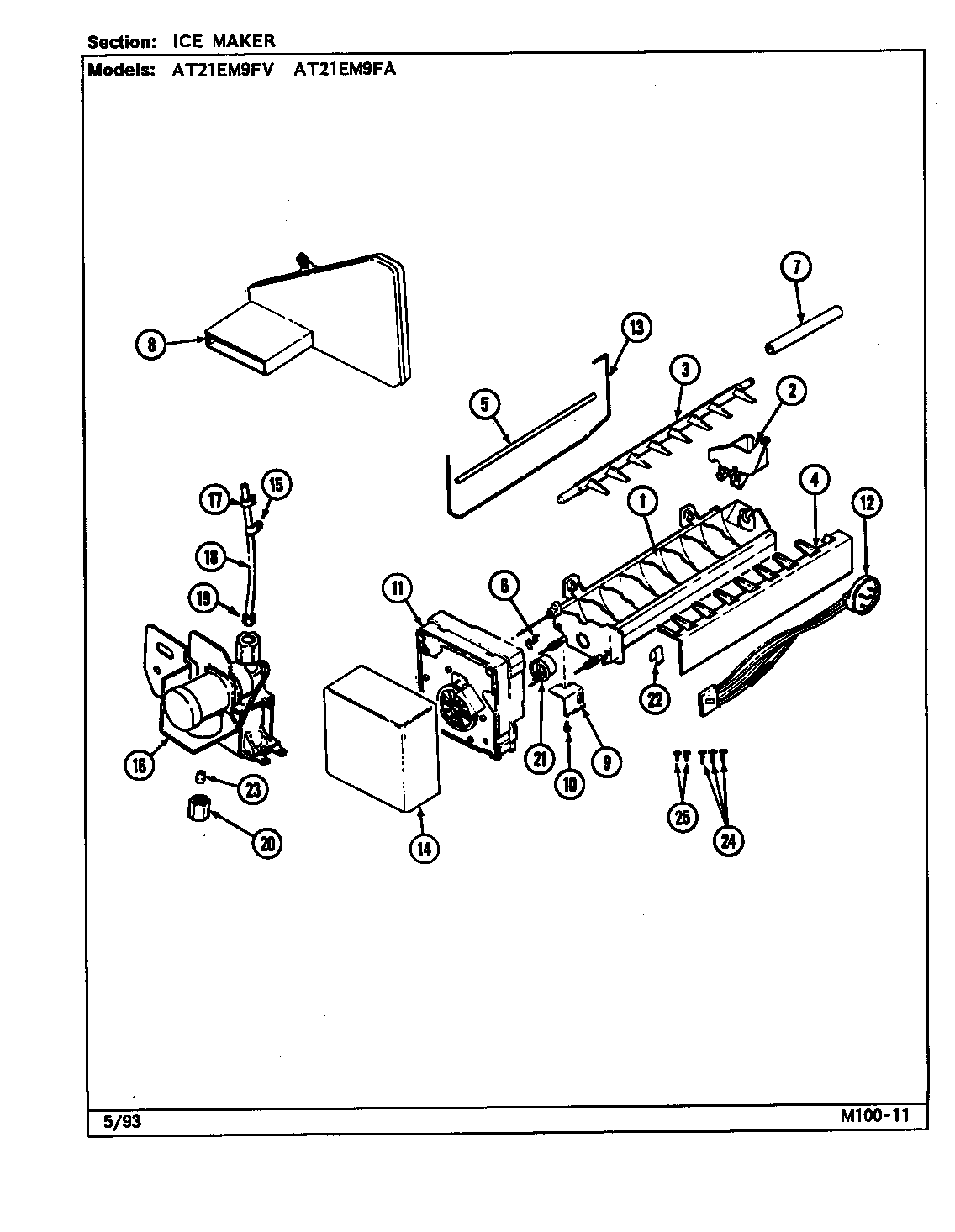Admiral AT21EM9FV/DA79A ice maker diagram