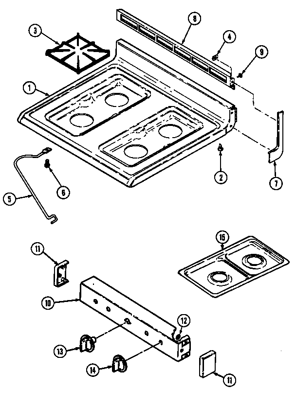 Magic Chef 3241XRA top assembly diagram