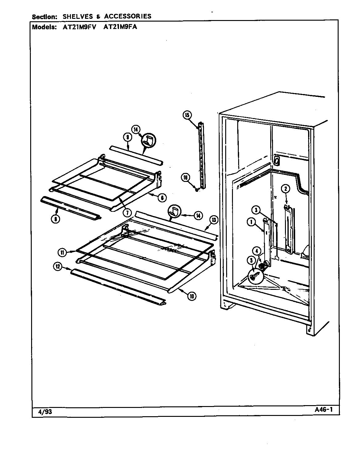 Admiral AT21M9FV/DD63A shelves & accessories diagram