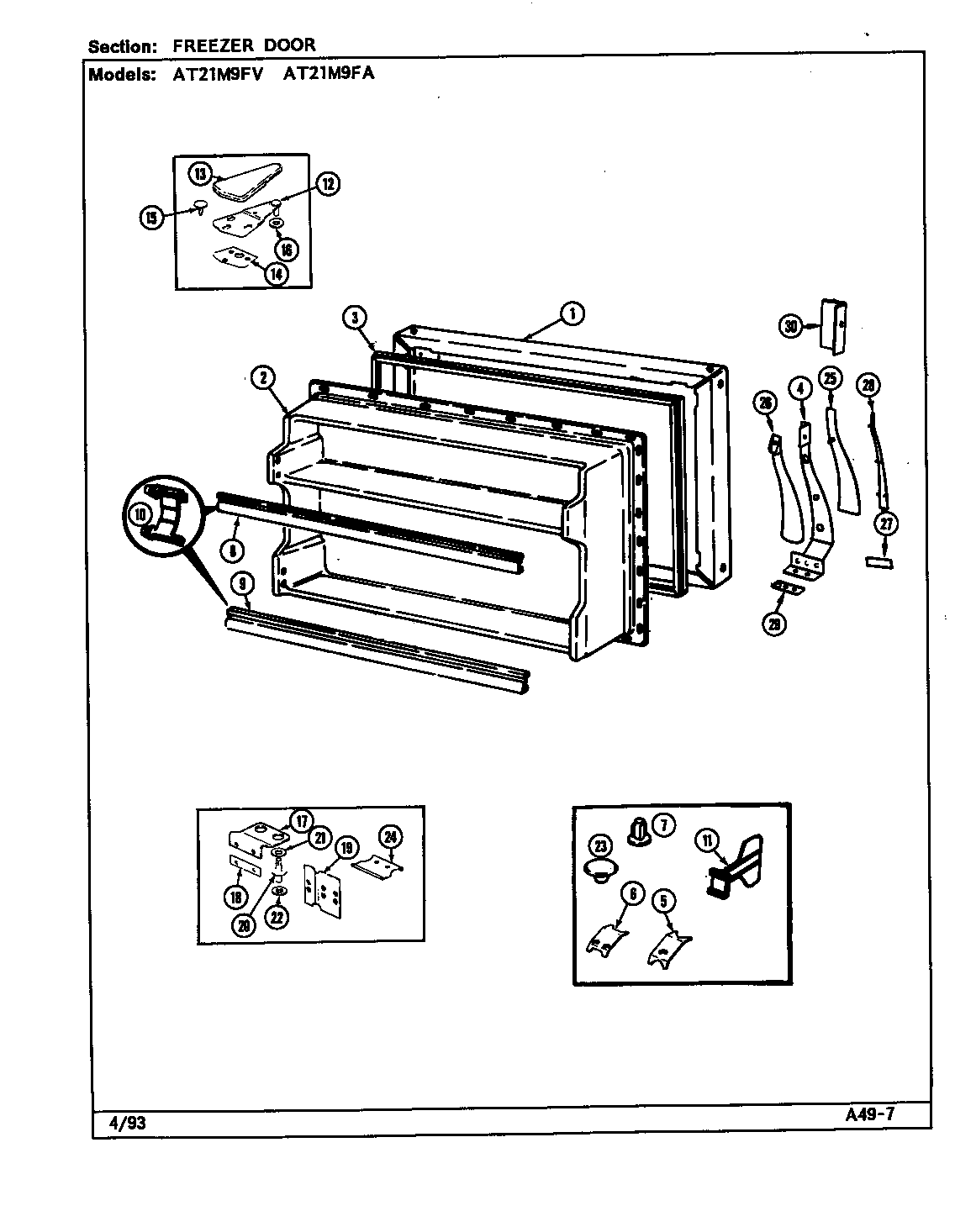 Admiral AT21M9FV/DD63A freezer door diagram