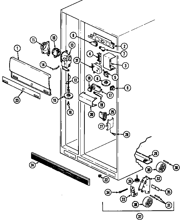 Jenn-Air JRSD278B fresh food compartment diagram