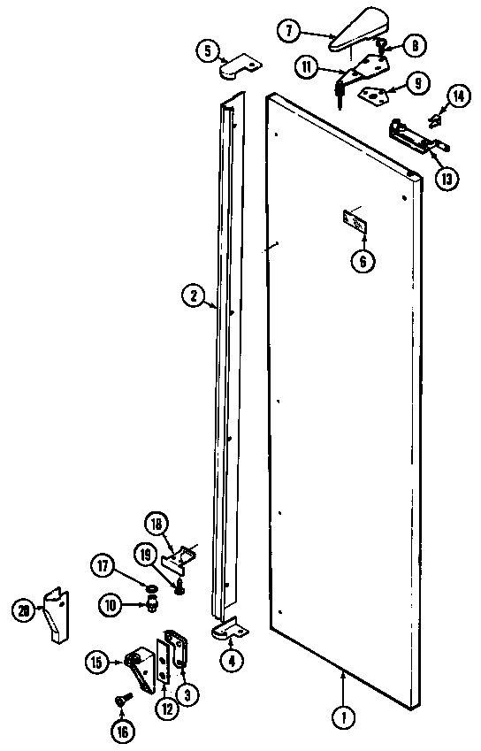 Jenn-Air JRSD278B fresh food outer door diagram
